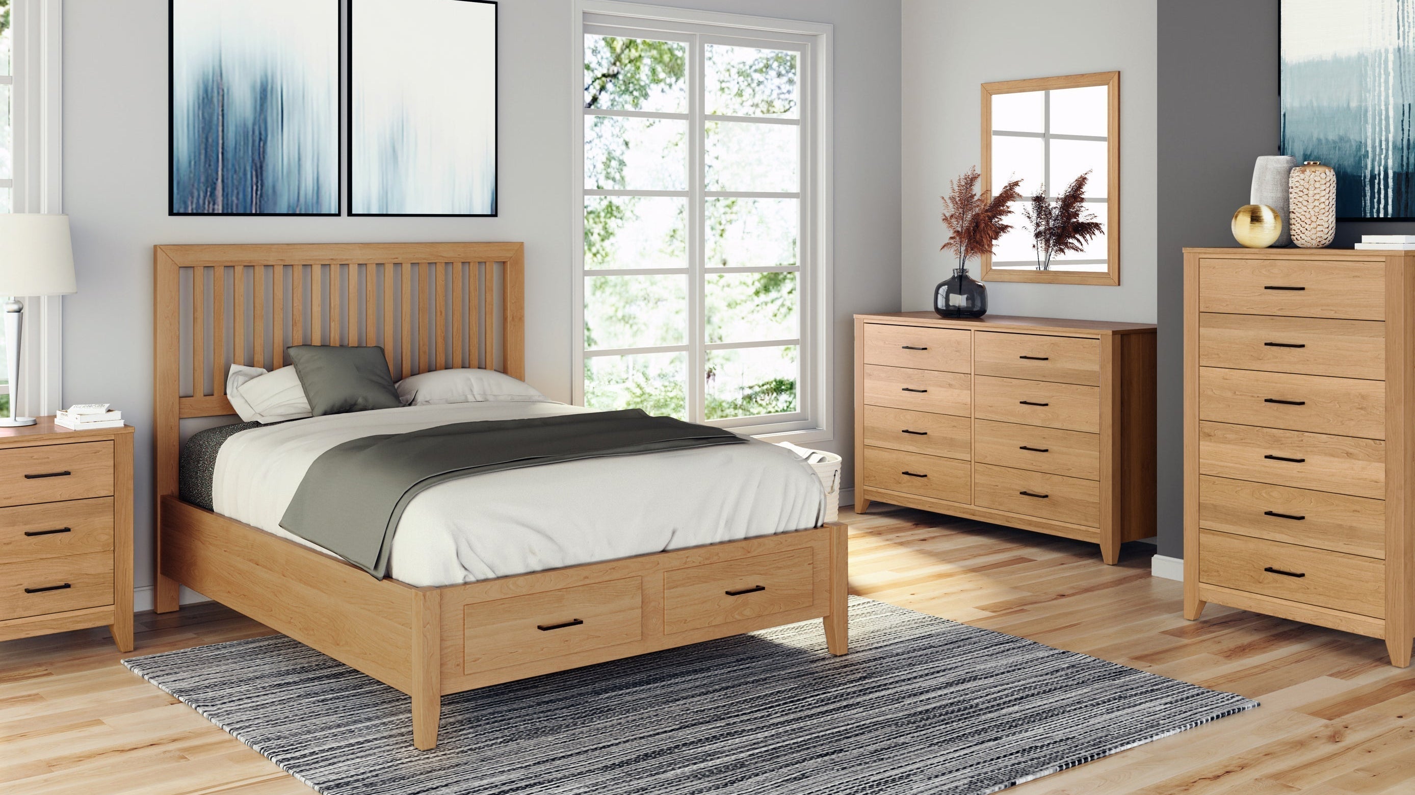 Premium Vermont made hardwood bedroom furniture handcrafted by Thurston with expert workmanship and lifetime guarantee