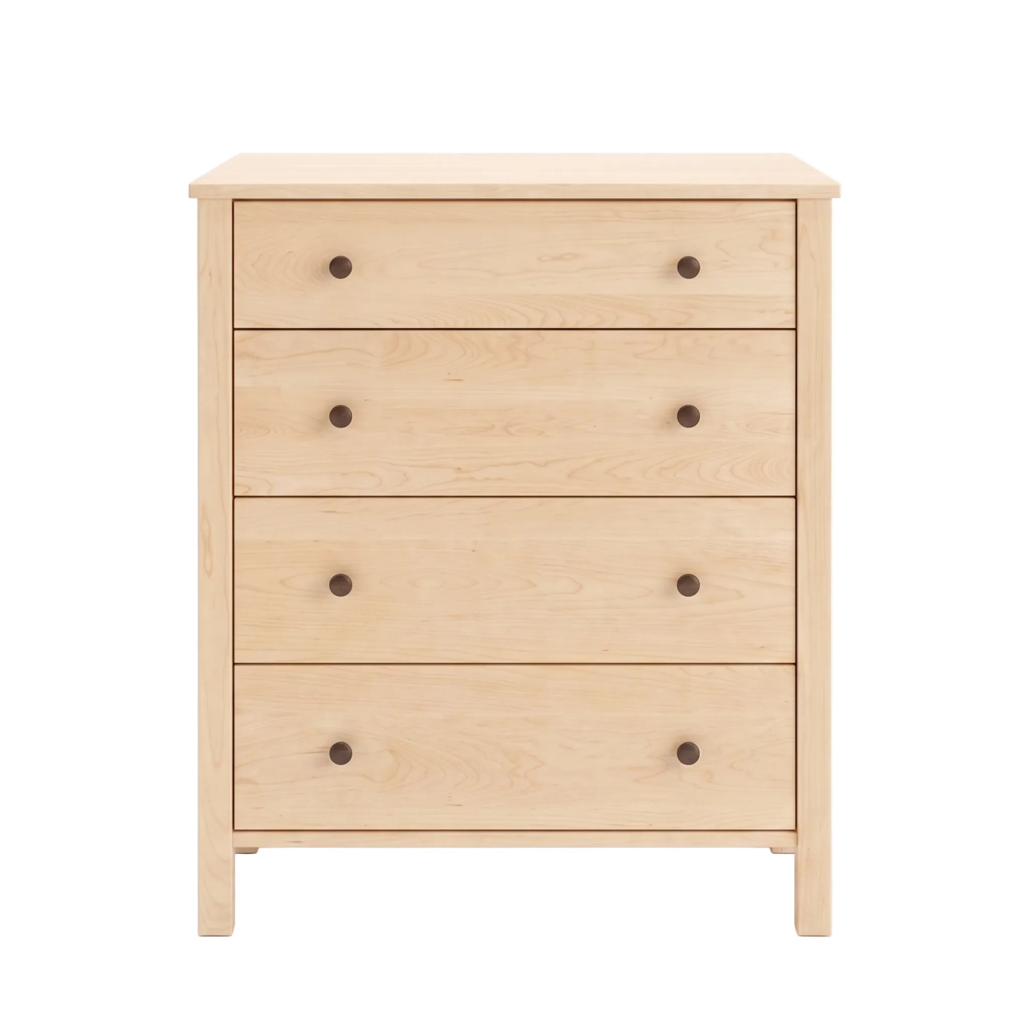 Shaker style maple dresser with 4 drawers solid wood