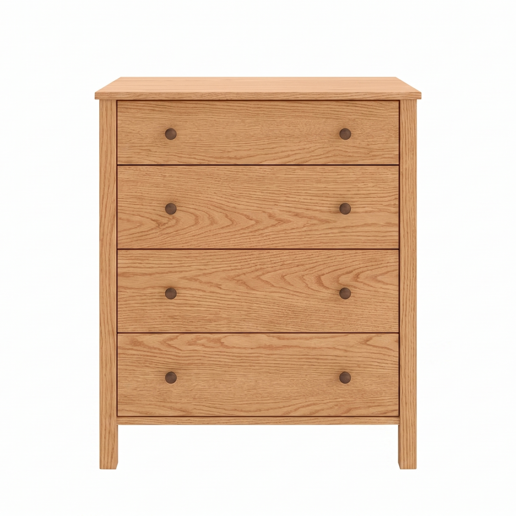 Solid oak Shaker dresser with four drawers natural finish