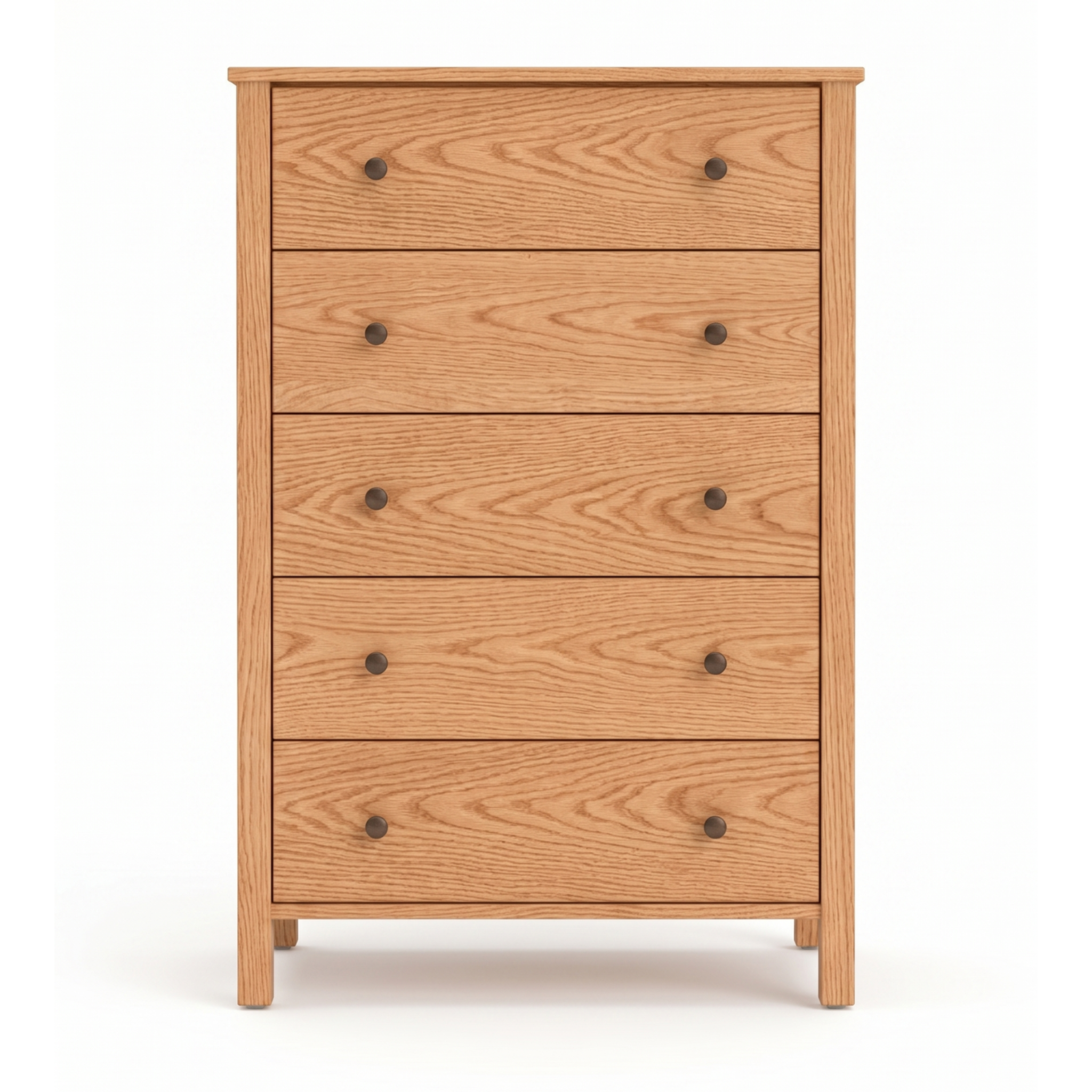 Oak 5 drawer dresser solid wood Shaker bedroom furniture