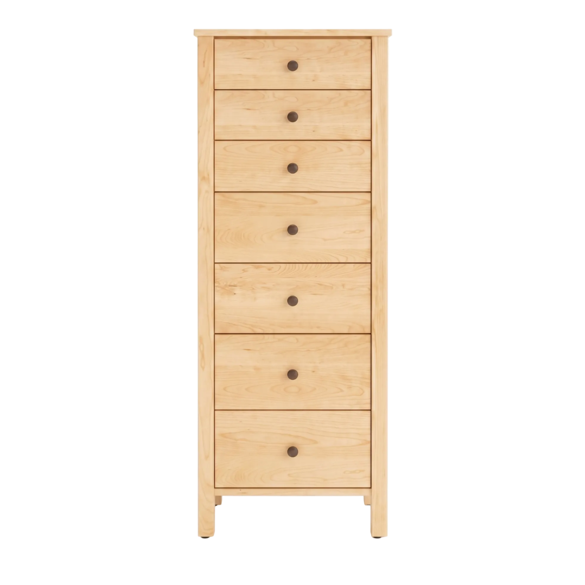 Maple wood lingerie chest Shaker style with 7 drawers