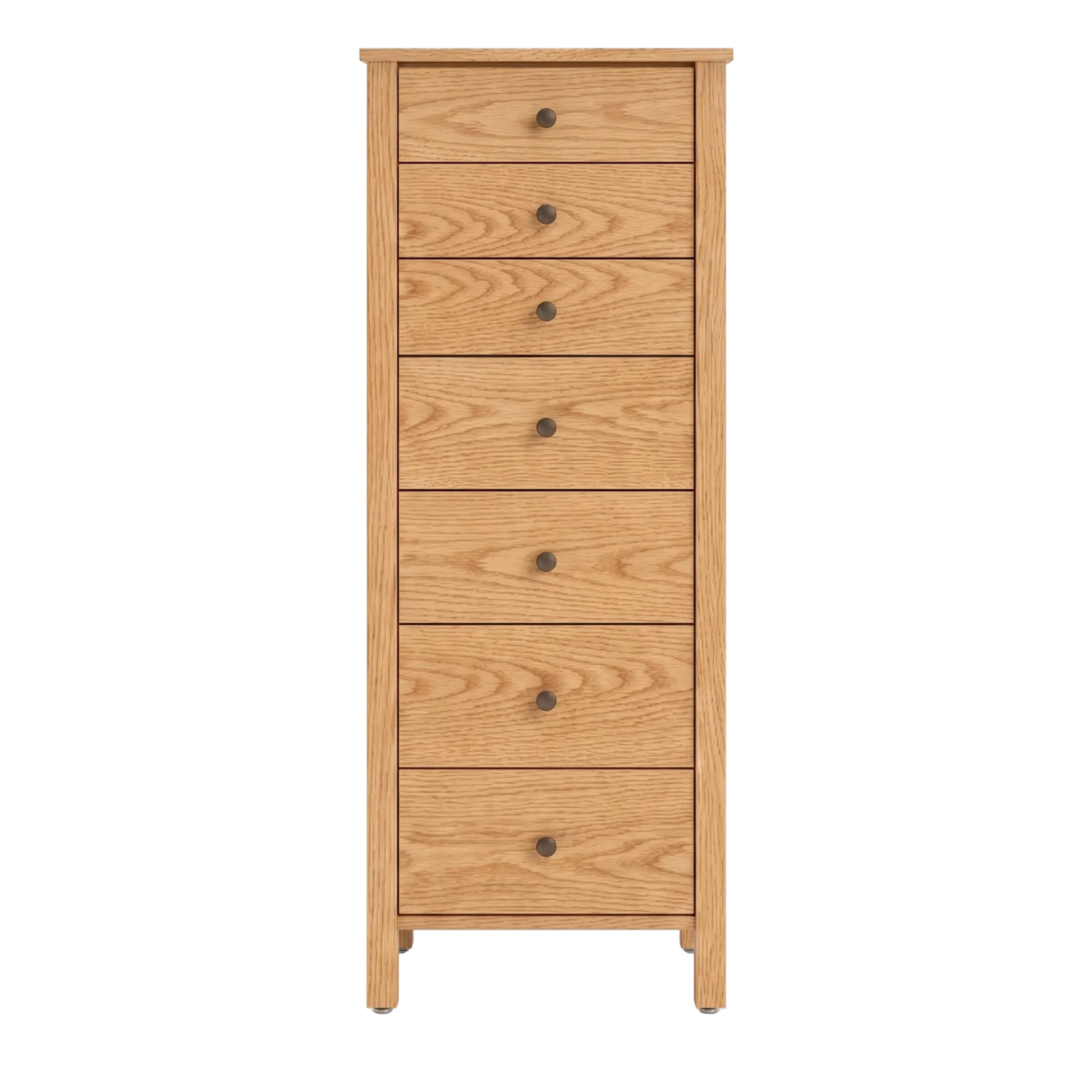 Oak wood lingerie chest Shaker style with 7 drawers