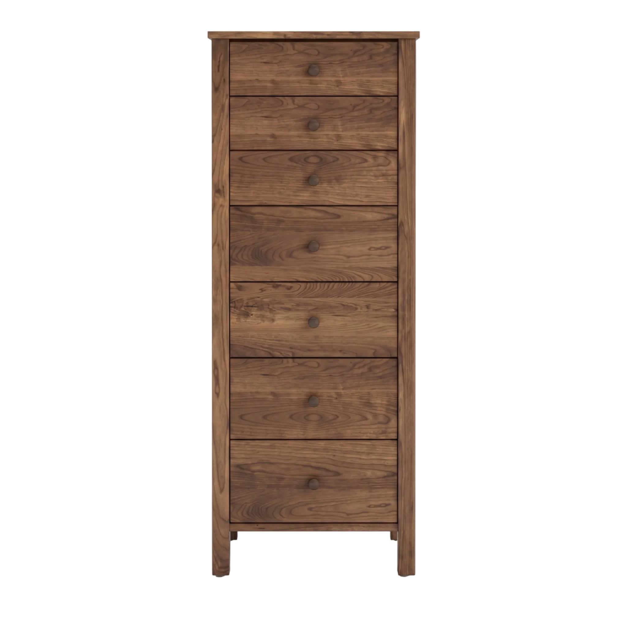 Shaker style walnut dresser lingerie chest 7 drawers