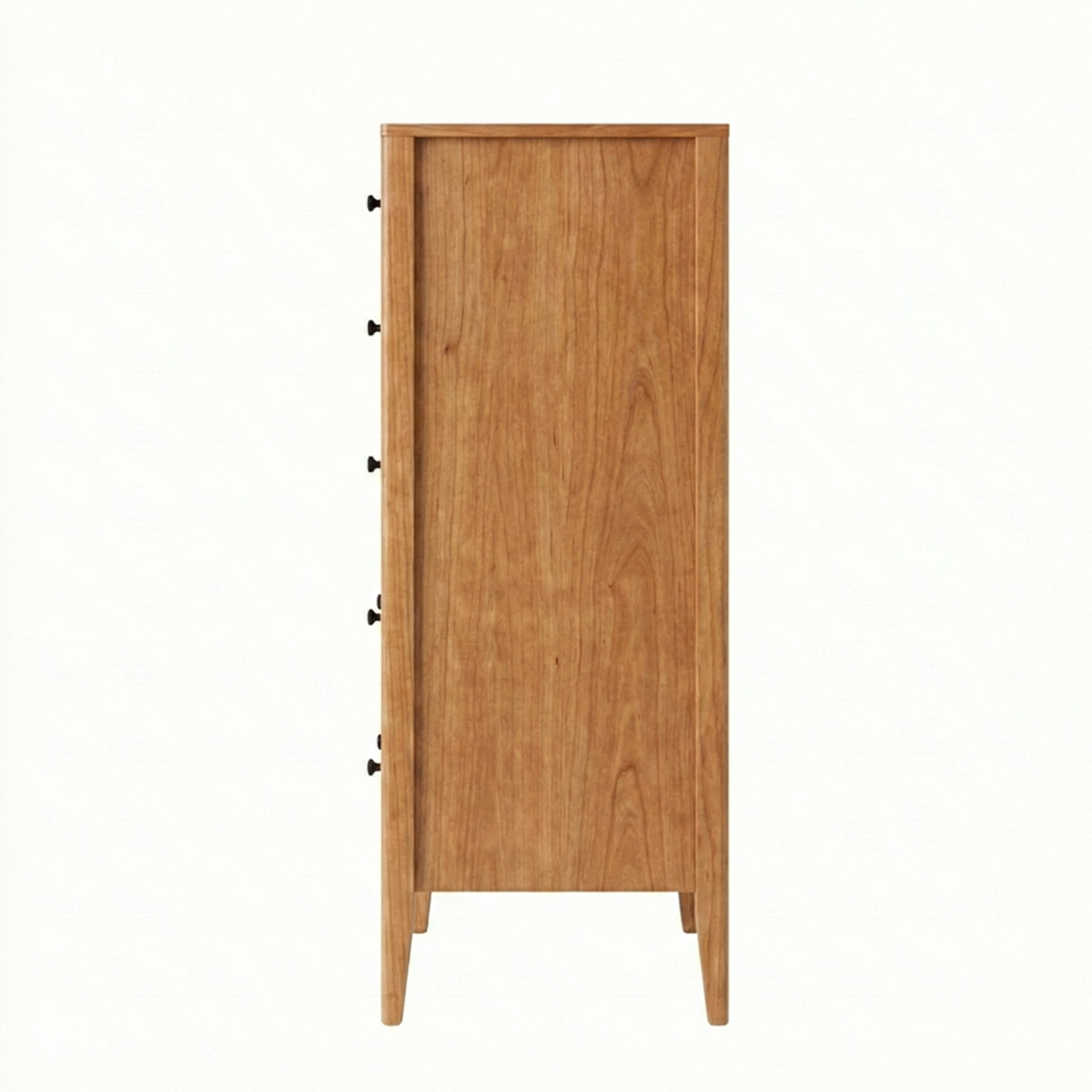 Solid wood cherry 5 drawer chest with minimalist design