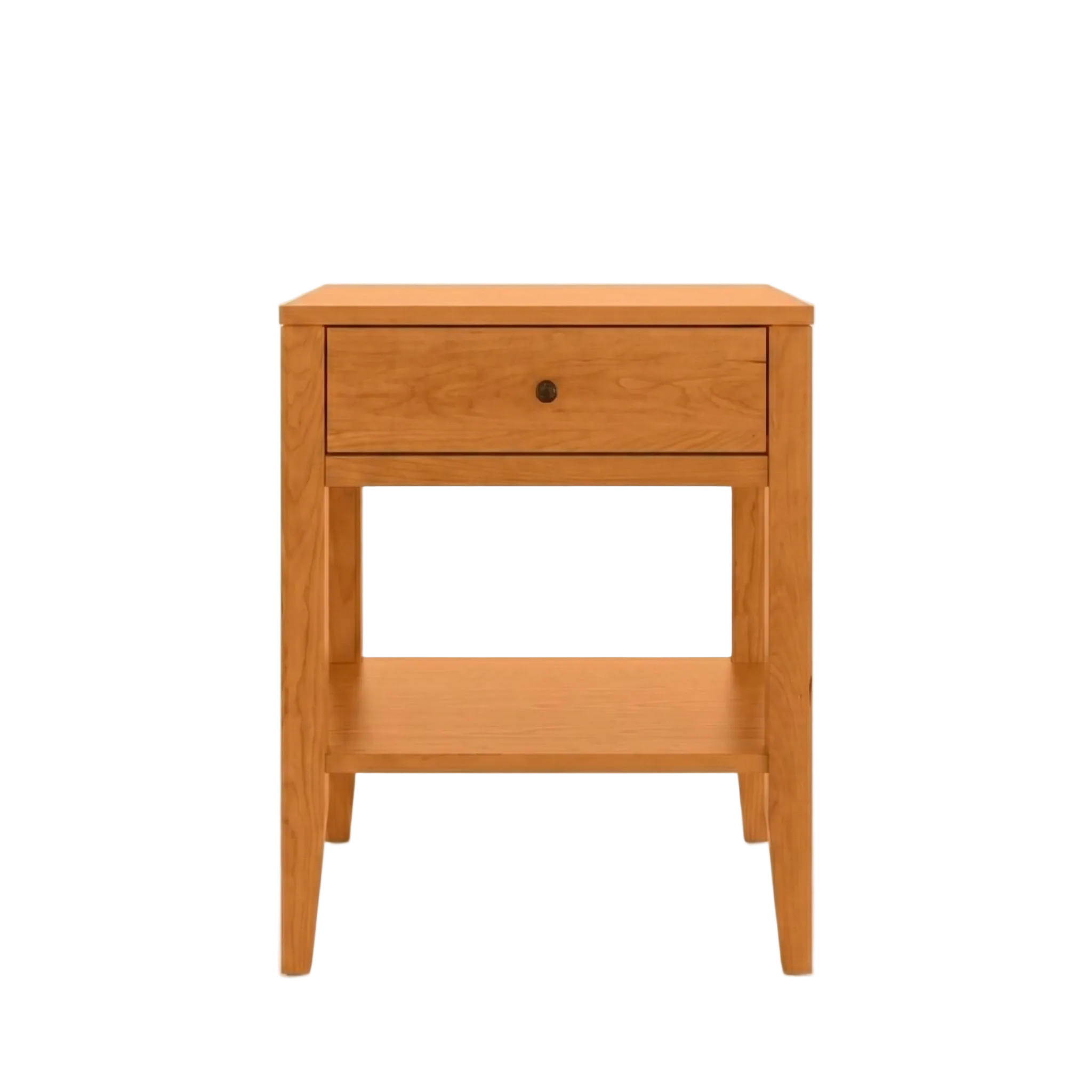 Shaker style Solid cherry wood nightstand with drawer and open shelf