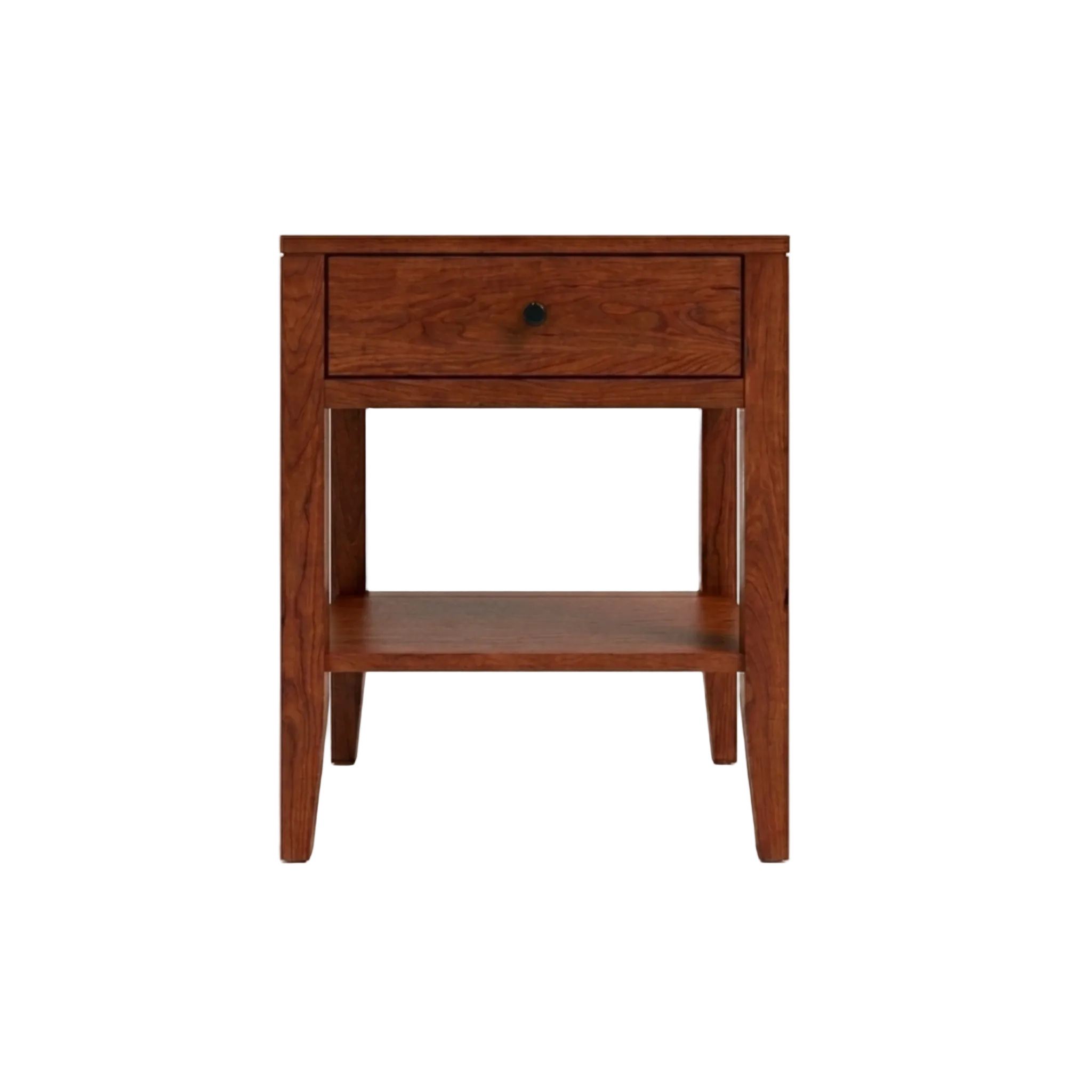 Solid Cherry wood Shaker nightstand with drawer and lower shelf