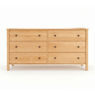 Solid maple Shaker double dresser with six drawers