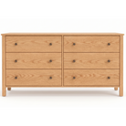 Solid Oak Shaker double dresser with six drawers