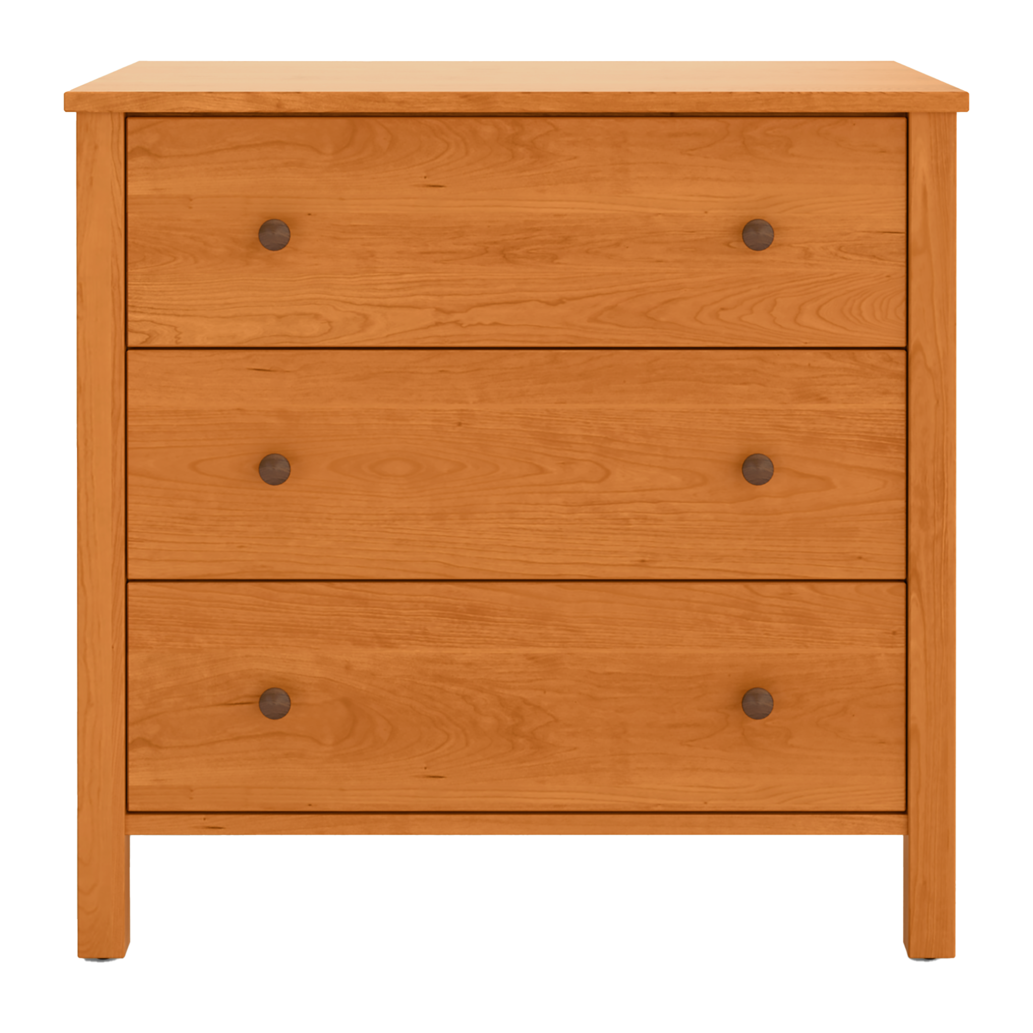 Shaker cherry solid wood 3 drawer dresser