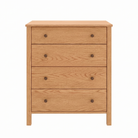 Solid oak Shaker dresser with four drawers natural finish