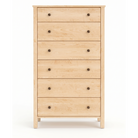 Maple wood dresser Shaker style with 6 drawers