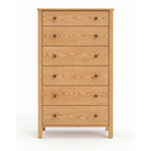Oak 6 drawer dresser solid wood Shaker bedroom furniture