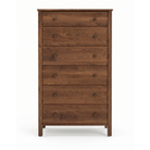 Walnut wood dresser Shaker style with 6 drawers