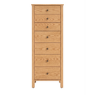 Oak wood lingerie chest Shaker style with 7 drawers