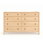 Solid maple Shaker double dresser with eight drawers