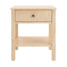 Shaker maple wood nightstand with drawer and lower shelf