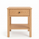 Solid Oak wood Shaker nightstand with drawer and bottom shelf