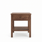 Solid Walnut wood Shaker nightstand with drawer and bottom shelf