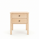 Solid maple Shaker nightstand with two drawers natural finish