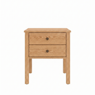 Oak wood nightstand Shaker style with 2 drawers
