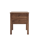 Shaker style walnut bedside table with two drawers