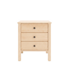 Shaker style maple bedside table with 3 drawers