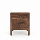 Walnut wood nightstand Shaker style with 3 drawers