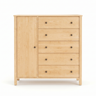 Shaker style maple armoire wardrobe with drawer storage