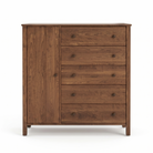 Solid wood walnut wardrobe armoire with drawers Shaker design