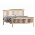 Maple Shaker style bed with vertical spindle headboard and footboard