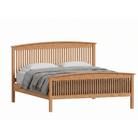 Solid oak wood Shaker spindle bed frame with arched headboard and matching footboard