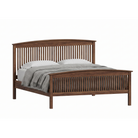 Walnut wood spindle bed frame Shaker style with full footboard
