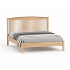 Solid maple Shaker spindle bed frame with curved headboard