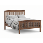 Walnut wood spindle bed frame Shaker style with full footboard