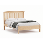 Solid wood maple bed frame with spindle headboard Shaker design