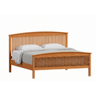 Solid wood cherry bed frame with spindle headboard and footboard
