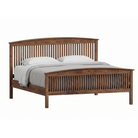 Walnut wood spindle bed frame Shaker style with full footboard