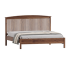 Solid wood walnut bed frame with spindle headboard Shaker design