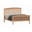 Solid oak wood Shaker spindle bed frame with arched headboard and matching footboard