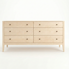 Experience the exceptional quality of authentic Vermont craftsmanship with this six-drawer dresser. Built to last from sustainably sourced solid wood, this piece features durable dovetail joinery and is finished with classic round knobs for a timeless look. Show in Maple Natural Wood with black knobs.