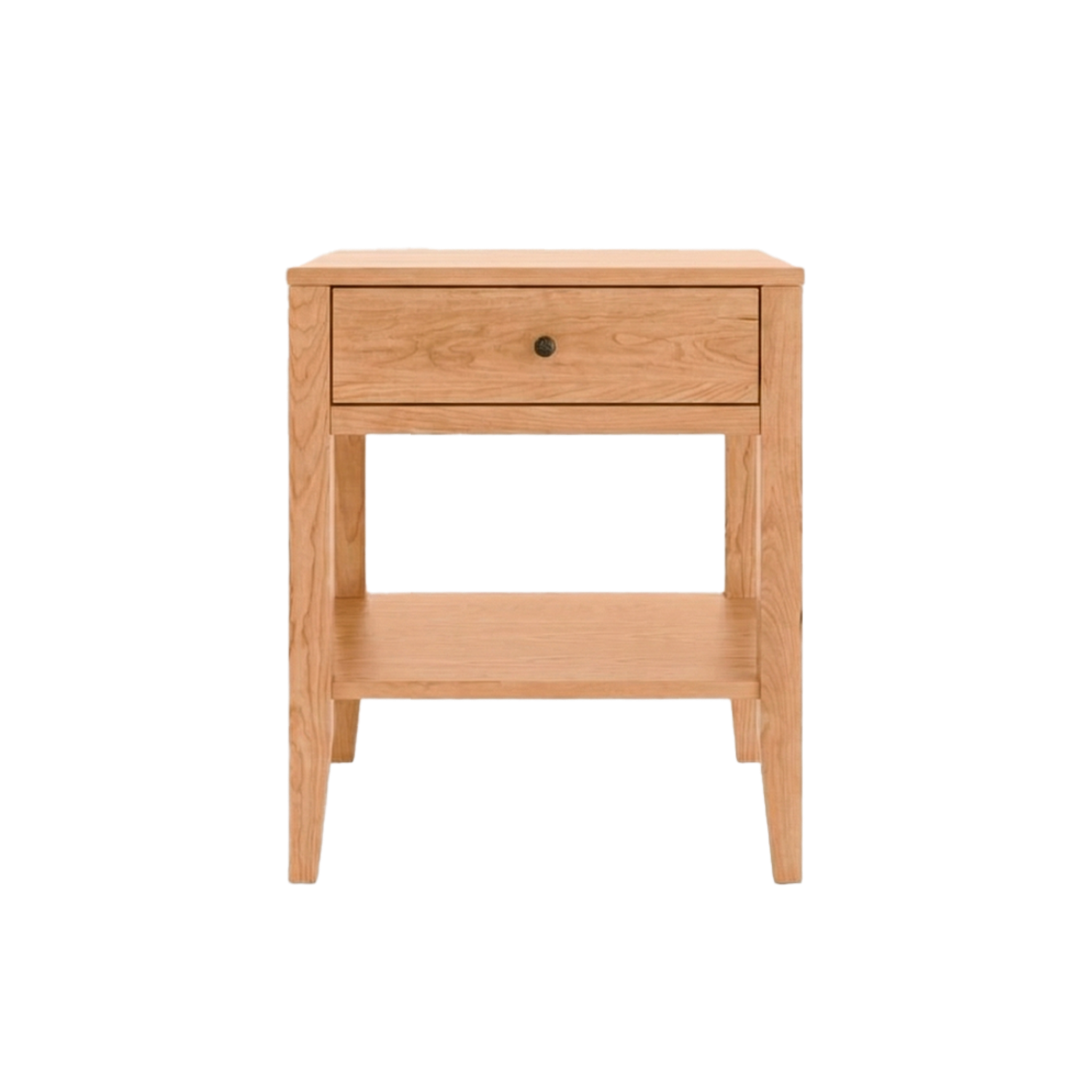Solid Oak Shaker nightstand with drawer and shelf