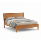 Modern solid cherry wood bed frame with low footboard